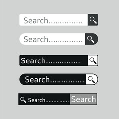 Set www search bar icons. Vector illustration isolated on white background. www search bar icon for web site, app, ui and logo. Concept search and www.