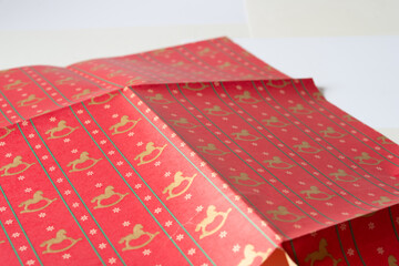 close-up of vintage christmas wrapping paper