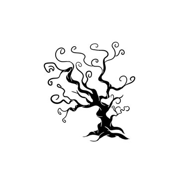 Helloween horror tree logo illustration artwork