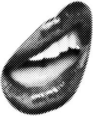 Halftone Lips Isolated Vector Design Element