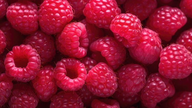 Background with a raspberry texture. Generative Ai.