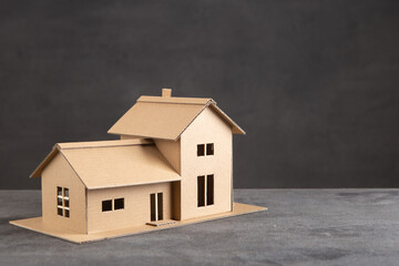 House model on the desk, Real property law concept, real estate auction