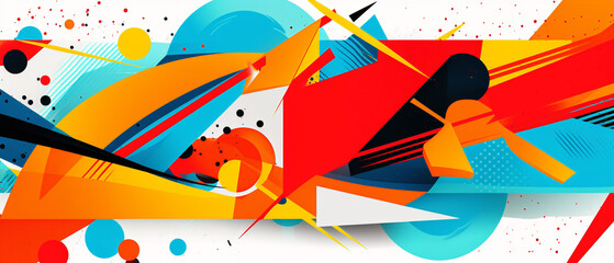 Vibrant and energetic abstract artwork showcasing bold colors, dynamic lines, and captivating shapes.