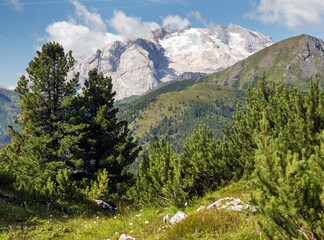Fototapeta na wymiar mount Marmolada highest peak Alps Dolomites mountains