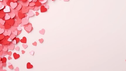 Coeurs de confettis en papier de saint valentin sur fond transparent 