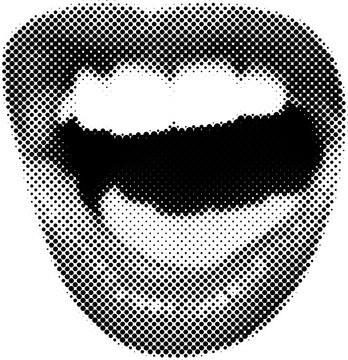 Halftone Lips Isolated Vector Design Element