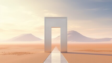 Door opening sci fi surreal super realistic minimal