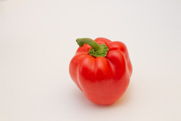 Red Bell pepper on white background
