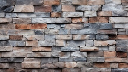 Gray and brown color stone bricks pattern