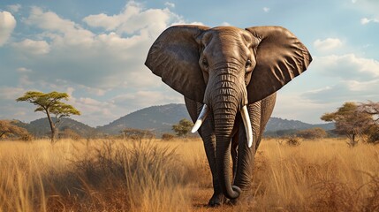 Fototapeta na wymiar elephant in the savannah