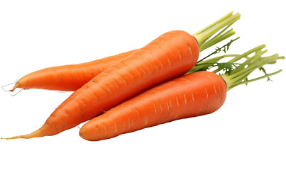 Fresh carrots isolated on transparent background. Healthy food concept.