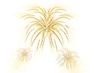 Fototapeta na wymiar Fireworks isolated on black New Year's Eve background
