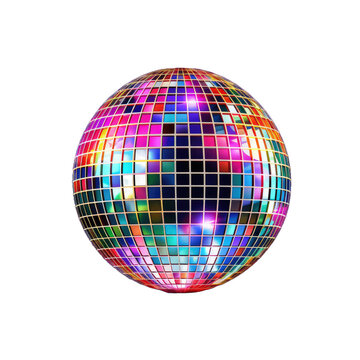 Disco ball isolated on white or transparent background