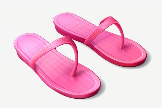 Pink flip flops isolated on transparent or white background