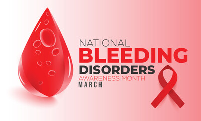 National Bleeding Disorders awareness month. background, banner, card, poster, template. Vector illustration.