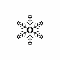 Snowflake icon. Snow in the winter. Simple flat black illustration