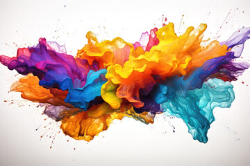 Multicolor colorful paint splatter. - obrazy, fototapety, plakaty