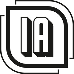 IA letter logo design on white background. IA logo. IA creative initials letter Monogram logo icon concept. IA letter design