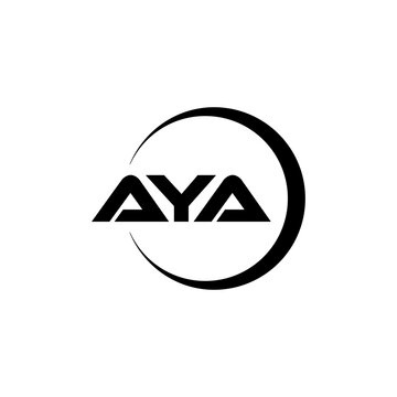 AYA letter logo design with white background in illustrator, cube logo, vector logo, modern alphabet font overlap style. calligraphy designs for logo, Poster, Invitation, etc.
