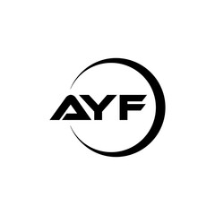 AYF letter logo design with white background in illustrator, cube logo, vector logo, modern alphabet font overlap style. calligraphy designs for logo, Poster, Invitation, etc.