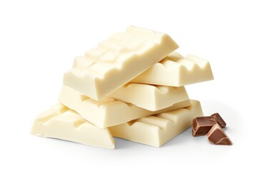 White chocolate isolated on transparent or white background