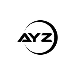 AYZ letter logo design with white background in illustrator, cube logo, vector logo, modern alphabet font overlap style. calligraphy designs for logo, Poster, Invitation, etc.