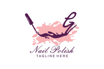 NAIL POLISH LOGO WITH LETTER DESIGN