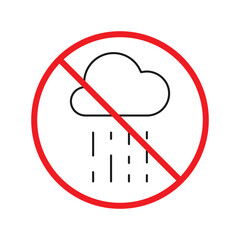 No cloud icon. Forbidden 
clouds icon. No clouds vector sign. Prohibited calling vector icon. Warning, caution, attention, restriction flat sign design. Do not 