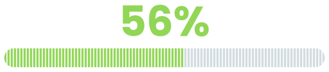 56% Loading. 56% progress bar Infographics vector, 56 Percentage ready to use for web design ux-ui
