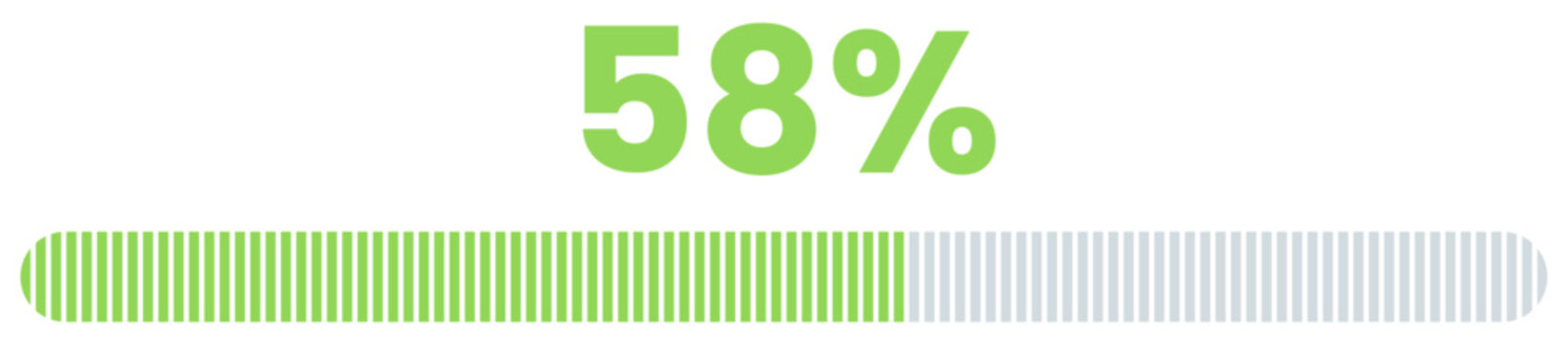 58% Loading. 58% progress bar Infographics vector, 58 Percentage ready to use for web design ux-ui