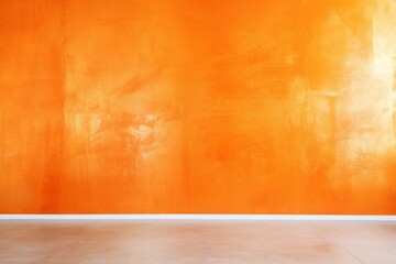 A bright tangerine orange epoxy wall texture with a smooth, shiny surface