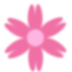 Y2k blurred flower. Gradient aesthetic sticker with soft glow effect and aura. Cute smooth futuristic daisy