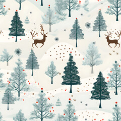 christmas winter pattern for fabric print, paper for wallpaper