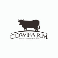 Obraz premium Silhouette cow livestock, farm logo bundle. Perfect for company logos, business and branding.
