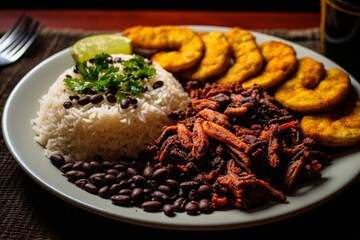 Pabellón Criollo: Venezuelan National Dish with Shredded Beef and Sides