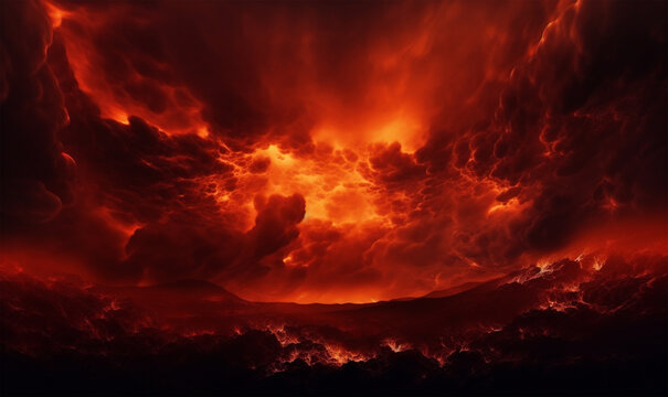 fire clouds ablaze in the sky, a cosmic dance where celestial flames paint tales of ethereal combustion.