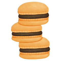 Orange macarons cream chocolate