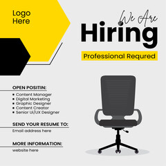 We are hiring announcement vector creative design and social media post template - obrazy, fototapety, plakaty