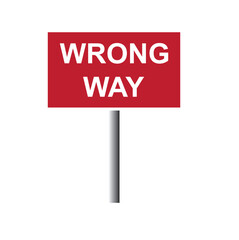wrong direction sign, traffic sign, text