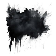 watercolor black brush texture paint stroke isolated