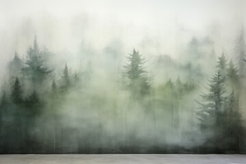 An epoxy wall texture that looks like a misty forest scene with green and gray hues