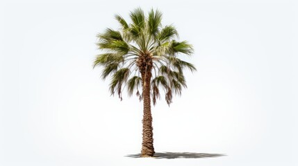 Palm tree on white background.