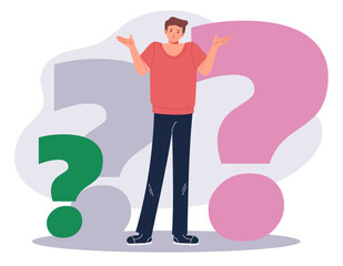 People think question ask mark confusion concept. Vector design graphic illustration
