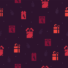 Seamless pattern with gift box element background for wrapping paper, wallpaper, cover or decoration.