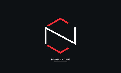 NC or CN Alphabet letters logo monogram