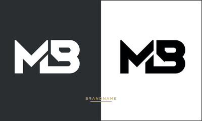 Alphabet letters MB or BM logo monogram