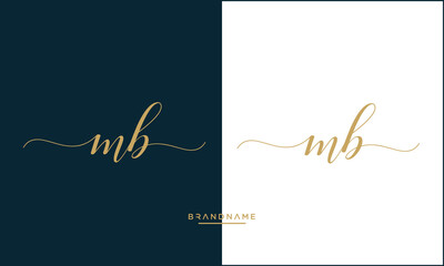 Alphabet letters MB or BM logo monogram