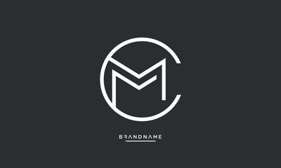 Alphabet letters MC or CM logo monogram