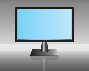 lcd tv monitor. TV screen. LED and LCD 4K monitor display. LCD smart TV. Blank television template. Large computer monitor display. Vector illustration.