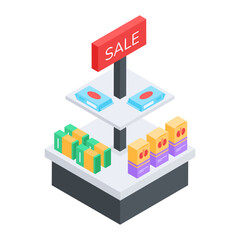 Ready to use isometric icon of shopping 
